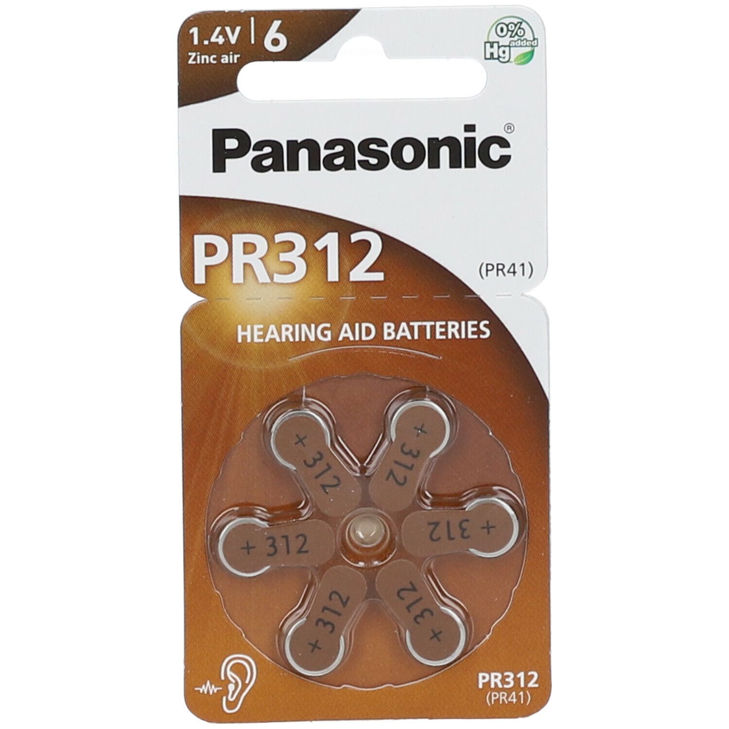 Panasonic® PAn PR 312 Batterien für Hörgeräte