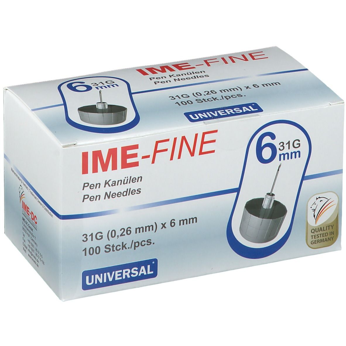 IME FINE Universal Pen Kanülen 31 g, 6 mm