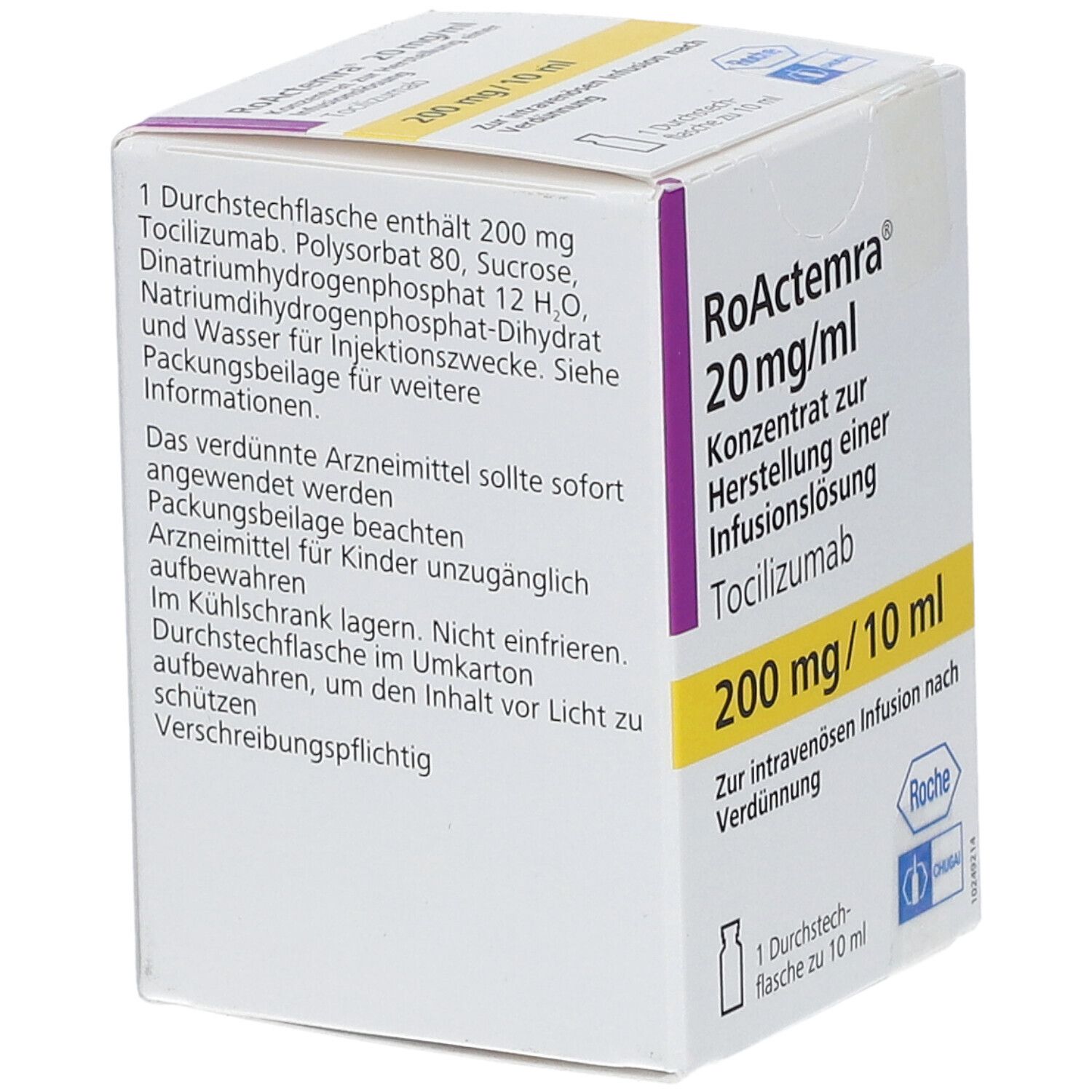 Roactemra 20 mg/ml 200 mg Konz.z.Herst.e.Inf.-Lsg. 1 St Infusionslösungskonzentrat