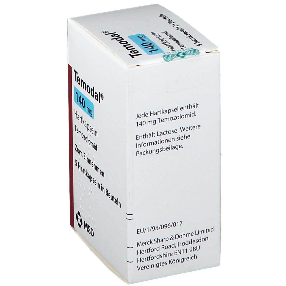 Temodal 140 mg Hartkapseln in Beuteln 5 St