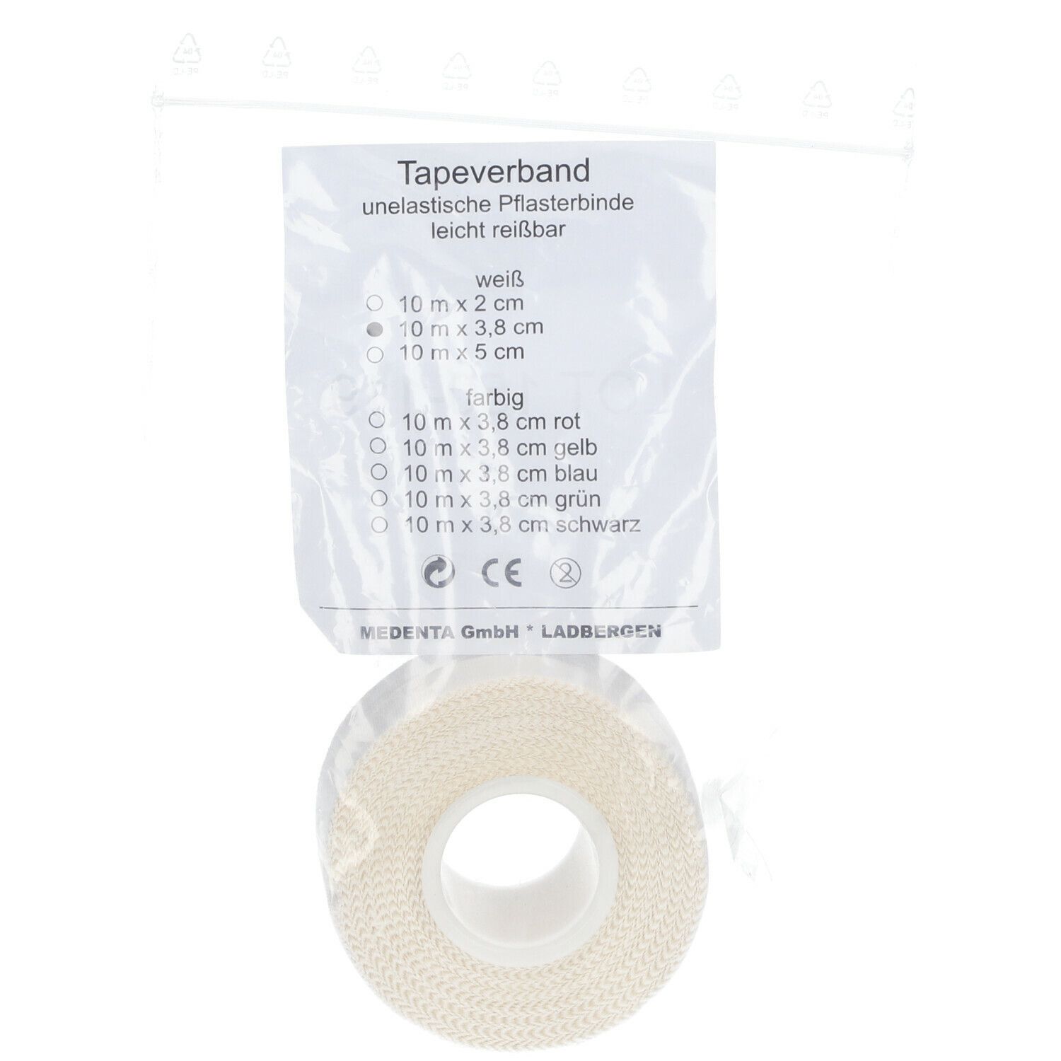 Tapeverband 10mx3,8cm weiß