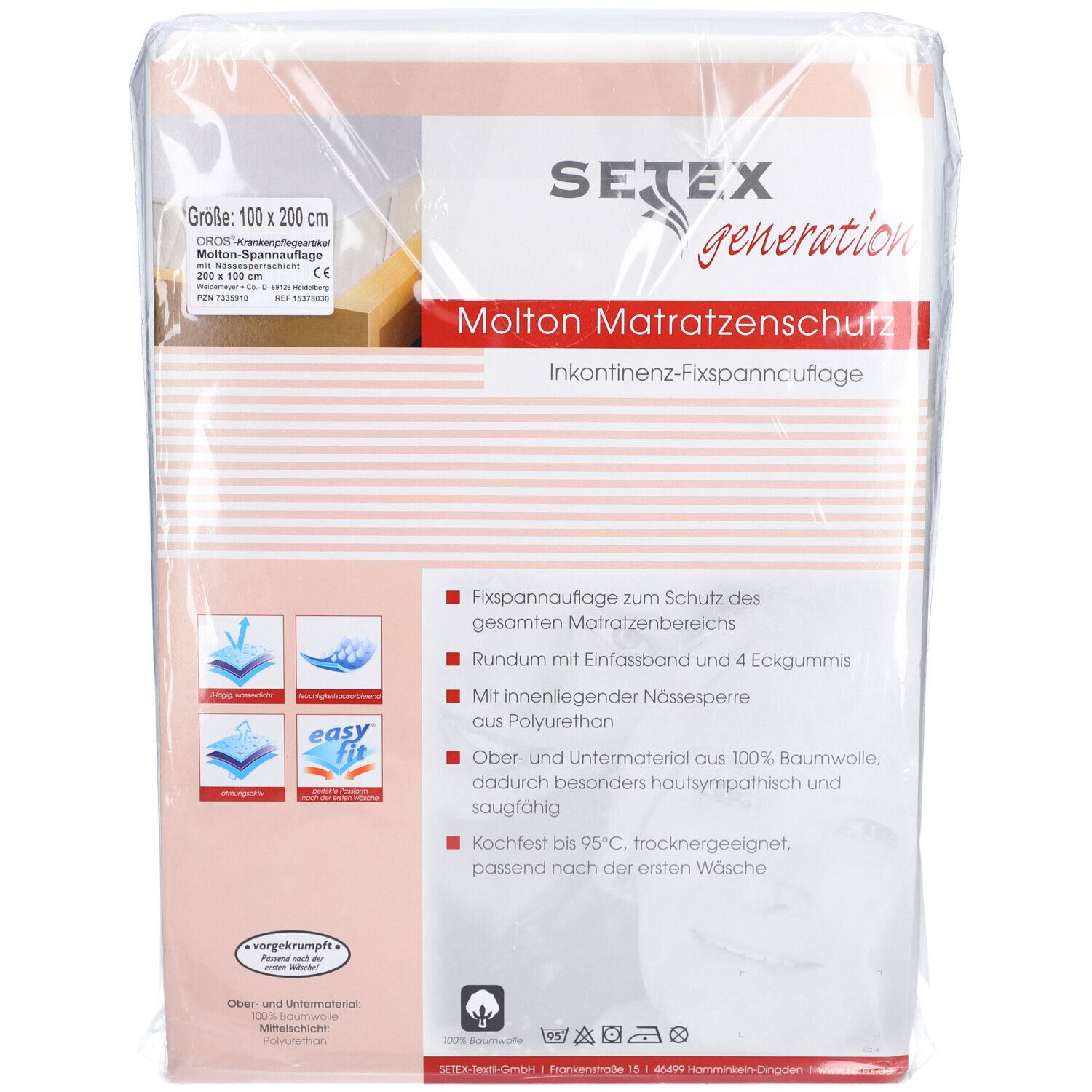 Molton Spannauflage 100x200