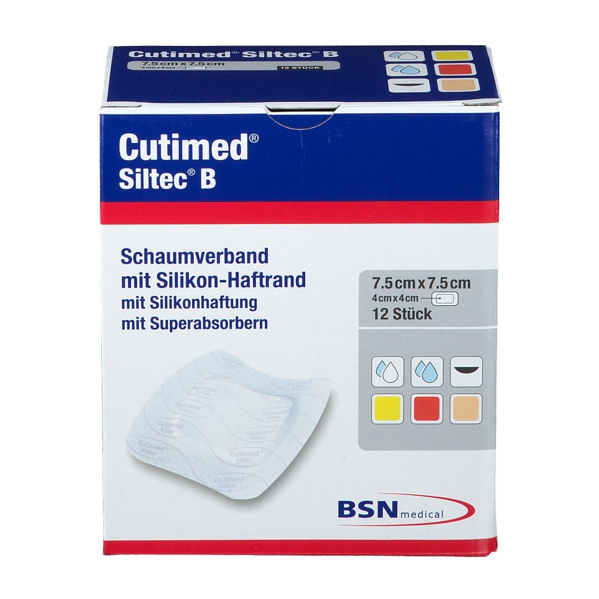 Cutimed® Siltec B 7,5 cm x 7,5 cm