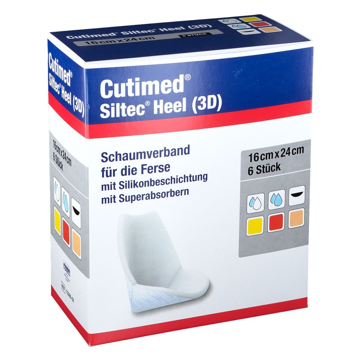 Cutimed® Siltec Heel 3D 16 cm x 24 cm