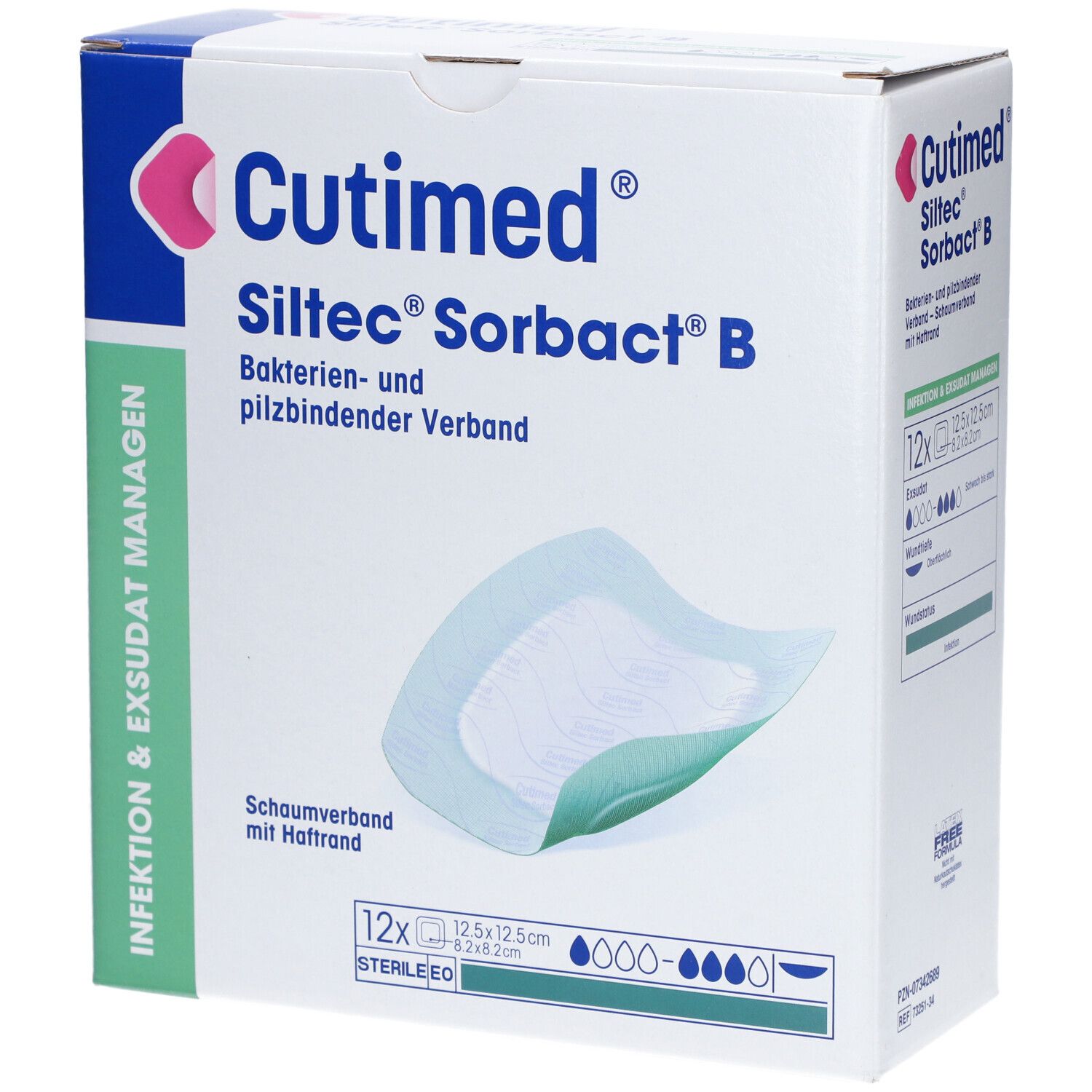 Cutimed® Siltec Sorbact 12,5 cm x 12,5 cm