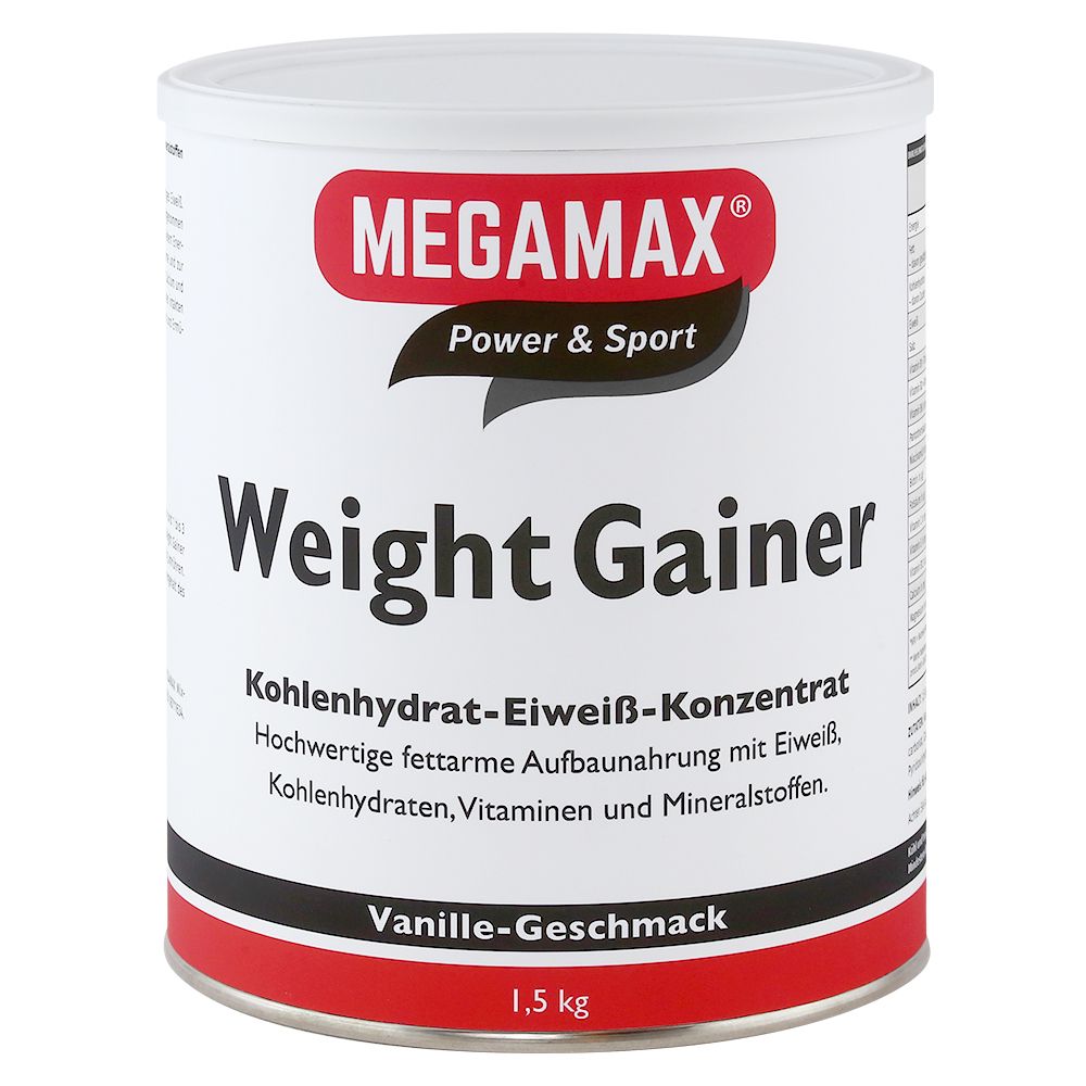 MEGAMAX® Power & Sport Weight Gainer Kohlenhydrat-Eiweiß-Konzentrat Vanille-Geschmack