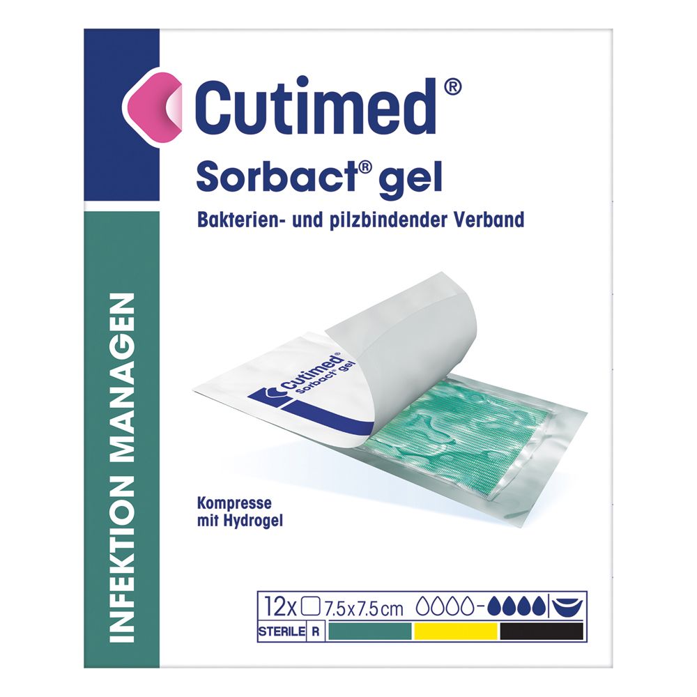 Cutimed Sorbact Gel Kompressen 7,5x15 cm 12 St