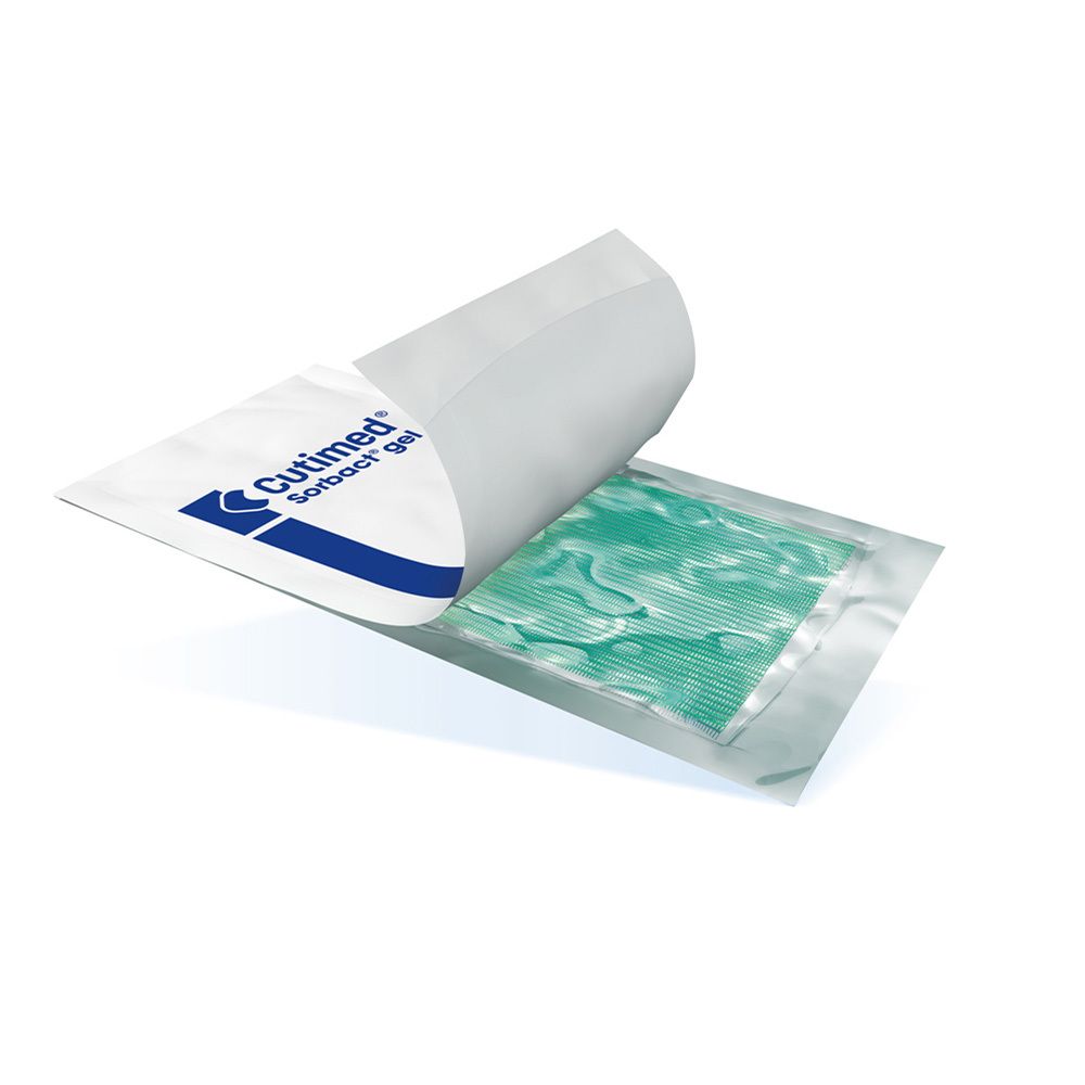 Cutimed Sorbact gel Kompresse mit Hydrogel, 7,5x7,5cm, steril.