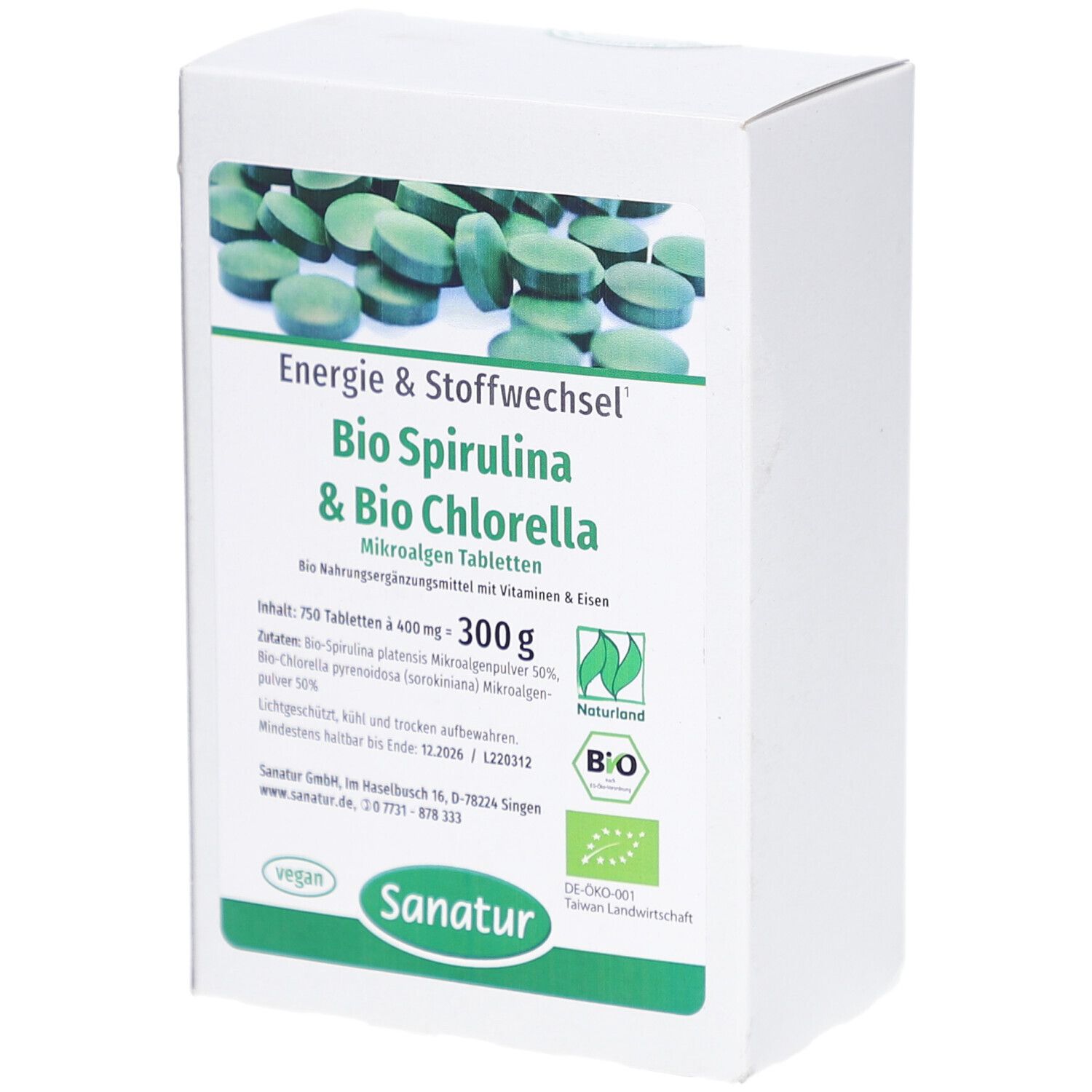 Biospirulina & Biochlorella 2in1 Tabletten 750 St