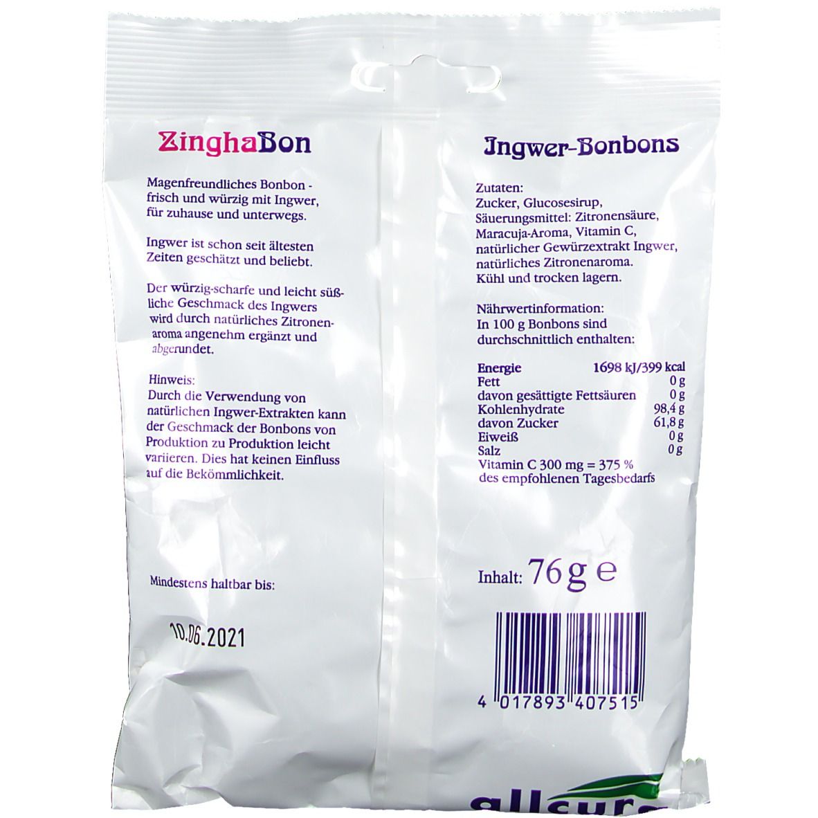 Ingwer Bonbons ZinghaBon