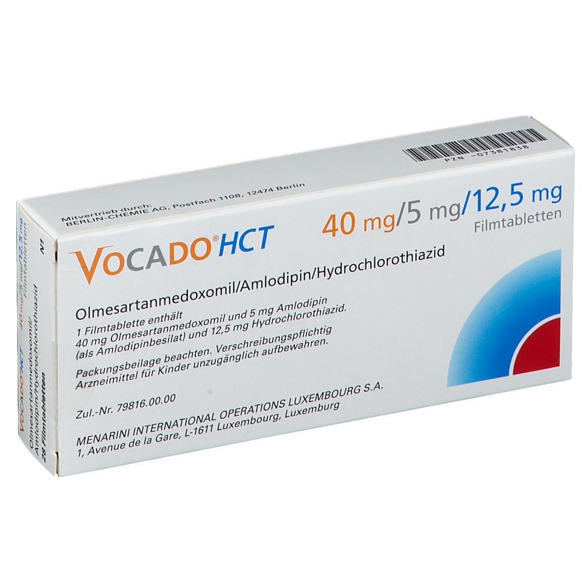 Vocado HCT 40 mg/5 mg/12,5 mg Filmtabletten 28 St