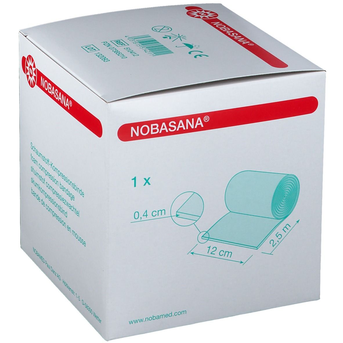 Nobasana Schaumst.Binde 12 cmx2,5 m 0,4 cm stark 1 St Binden