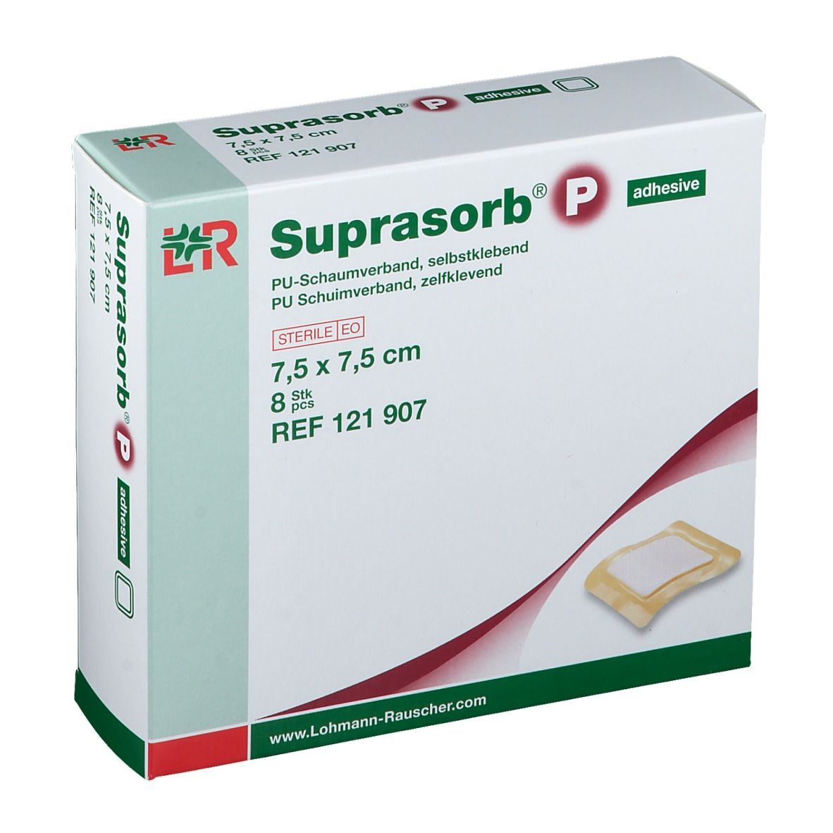 Suprasorb® P 7,5 cm x 7,5 cm selbstklebend 8 St - Shop Apotheke