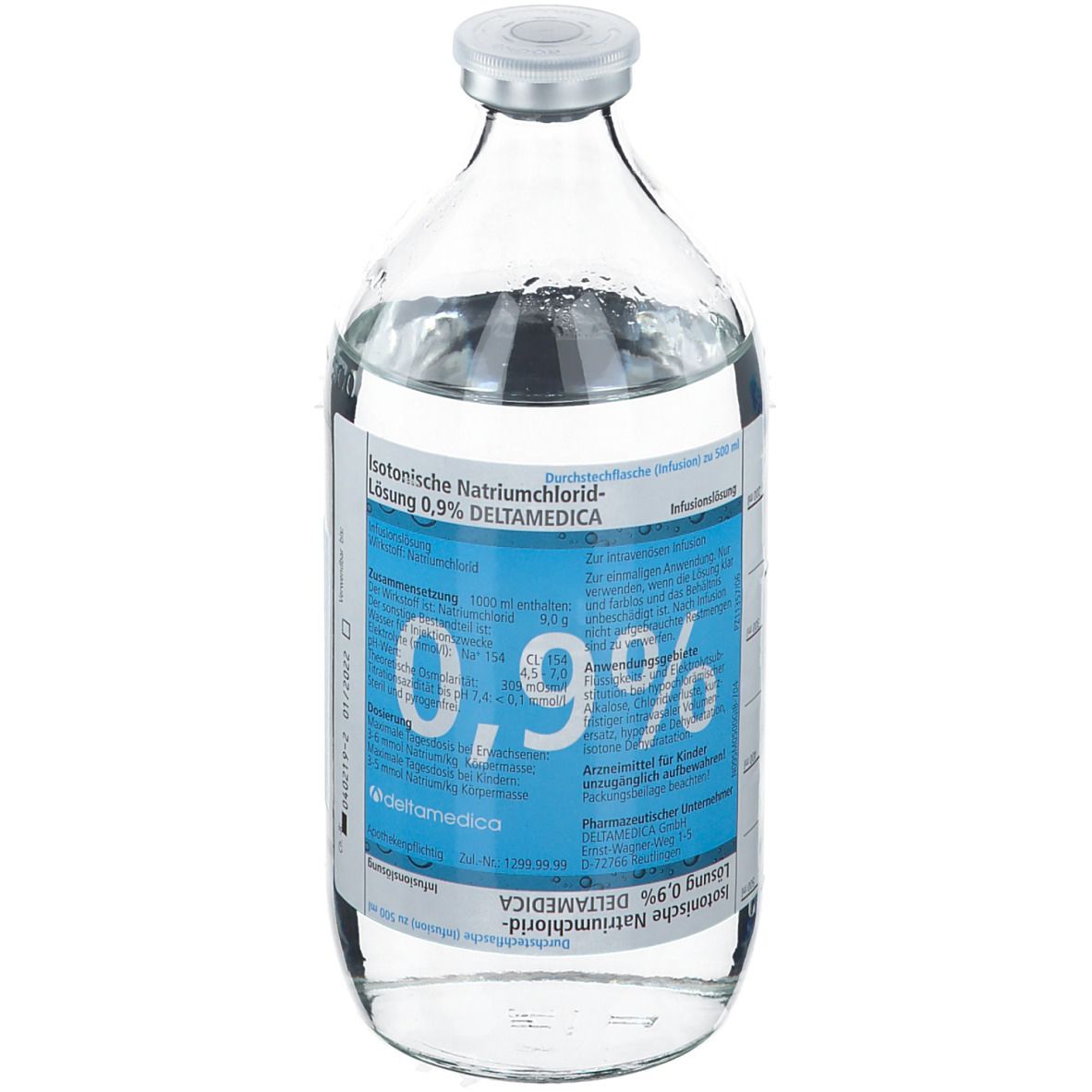 Kochsalzloesung 0,9% DeltaSelect Glas