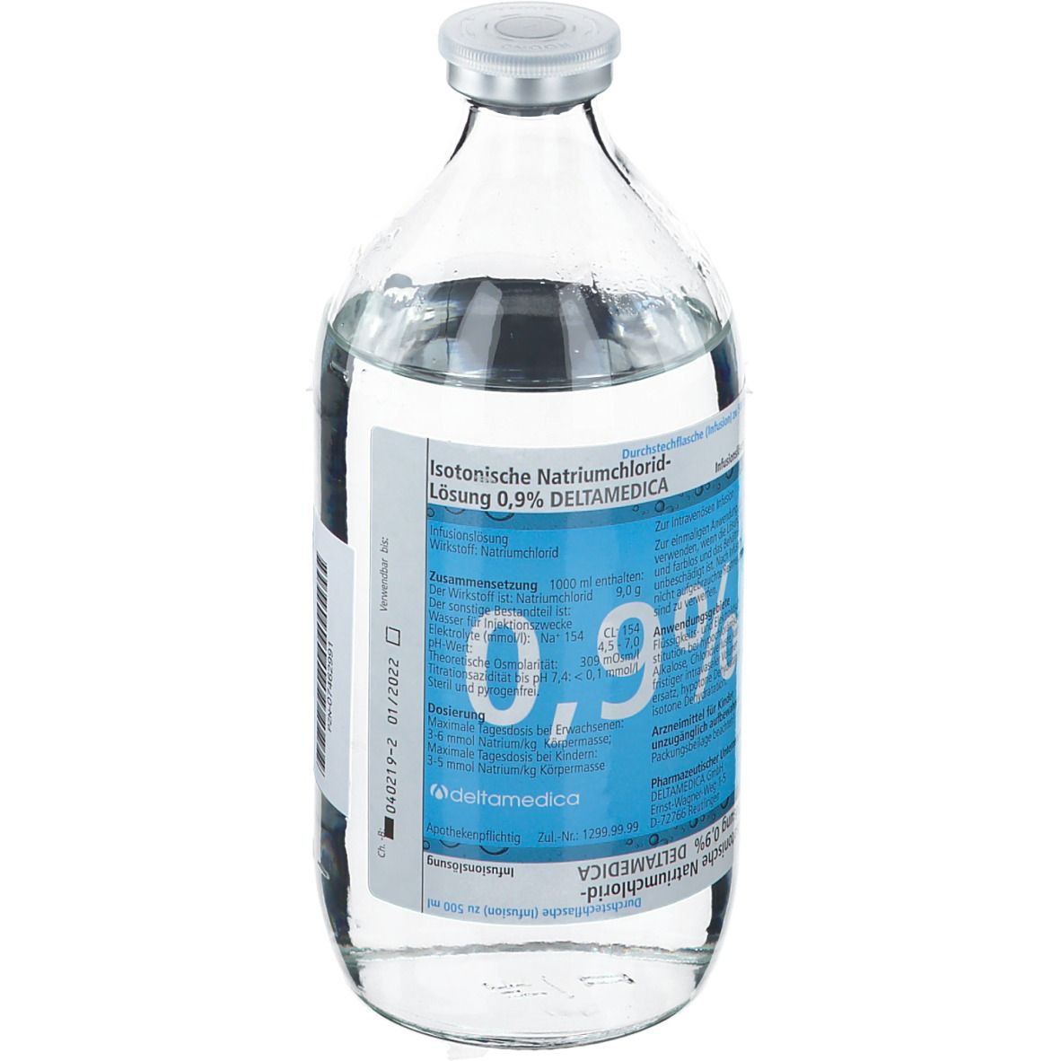 Kochsalzloesung 0,9% DeltaSelect Glas