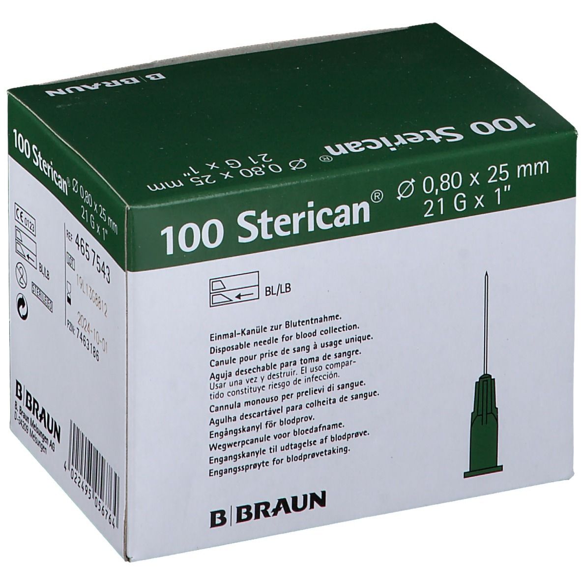 Sterican® zur Blutentnahme G21 x 1 Zoll 0,8 x 25 mm grün
