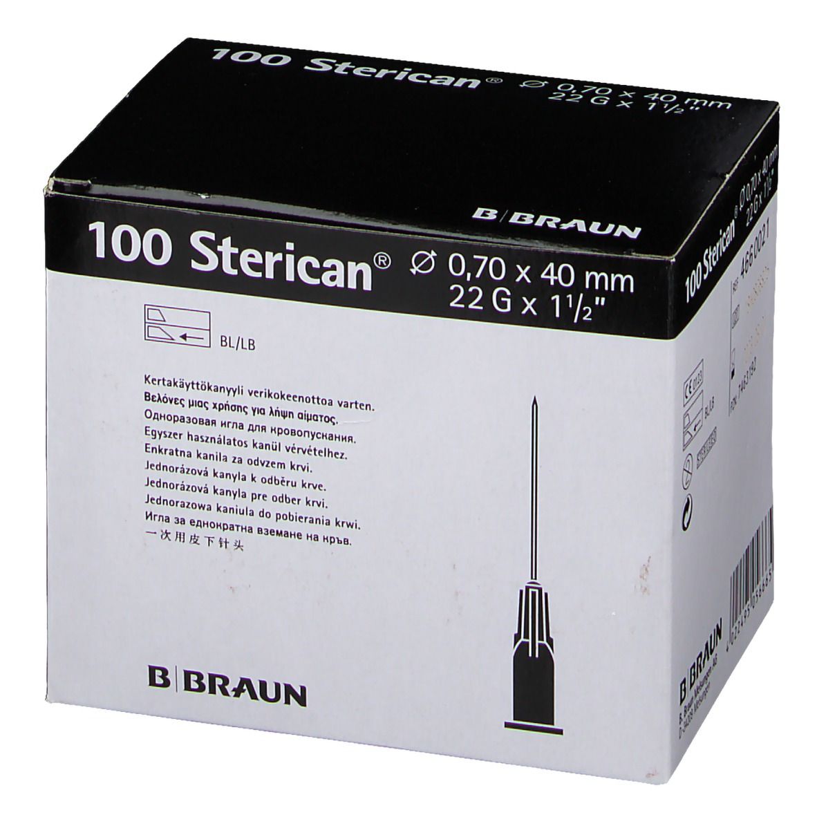 Sterican® zur Blutentnahme G22 x 1 1/2 Zoll 0,7 x 40 mm schwarz