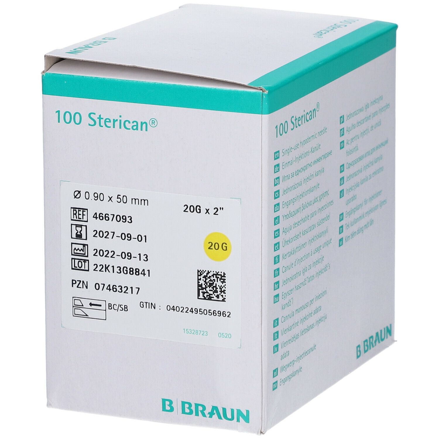 Sterican® Intramuskulär G20 x 2 Zoll 0,9 x 50 mm gelb