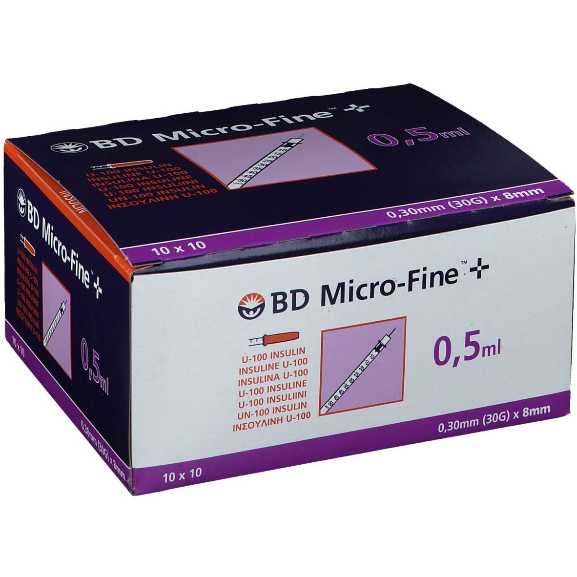 BD Micro-Fine+ Insulinspr.0,5 ml U100 8 mm 100x0,5 Spritzen