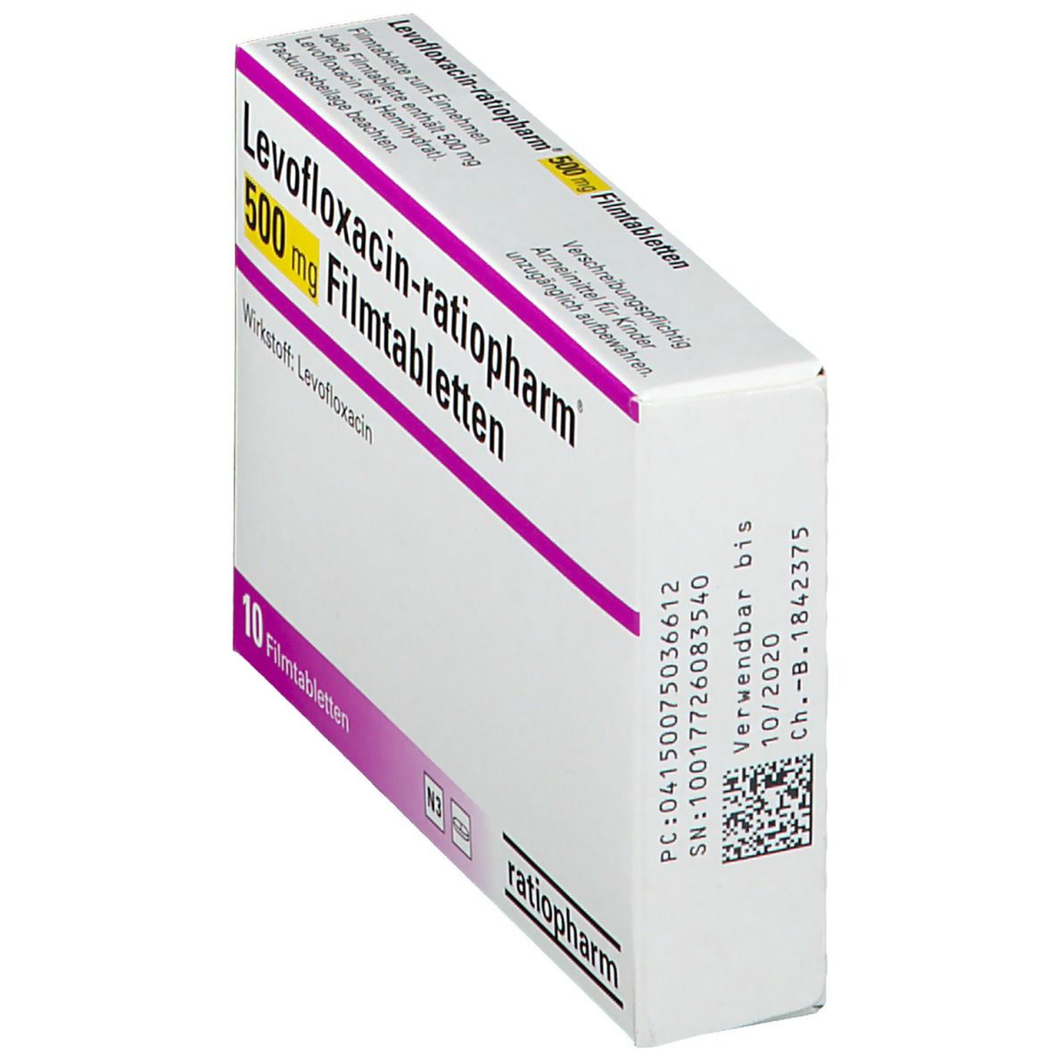 LEVOFLOXACIN-ratiopharm 500 mg Filmtabletten 7 St