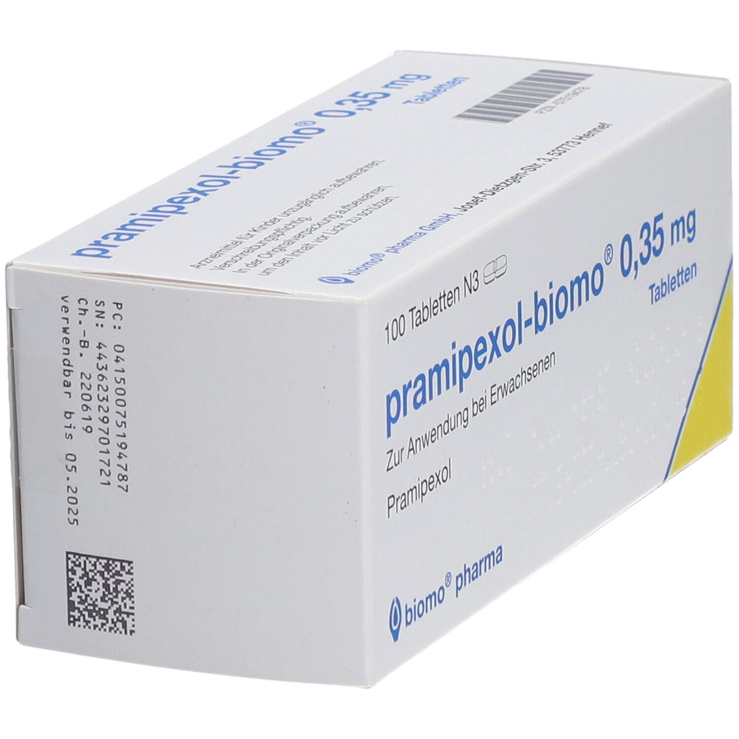 PRAMIPEXOL-biomo 0,35 mg Tabletten 50 St