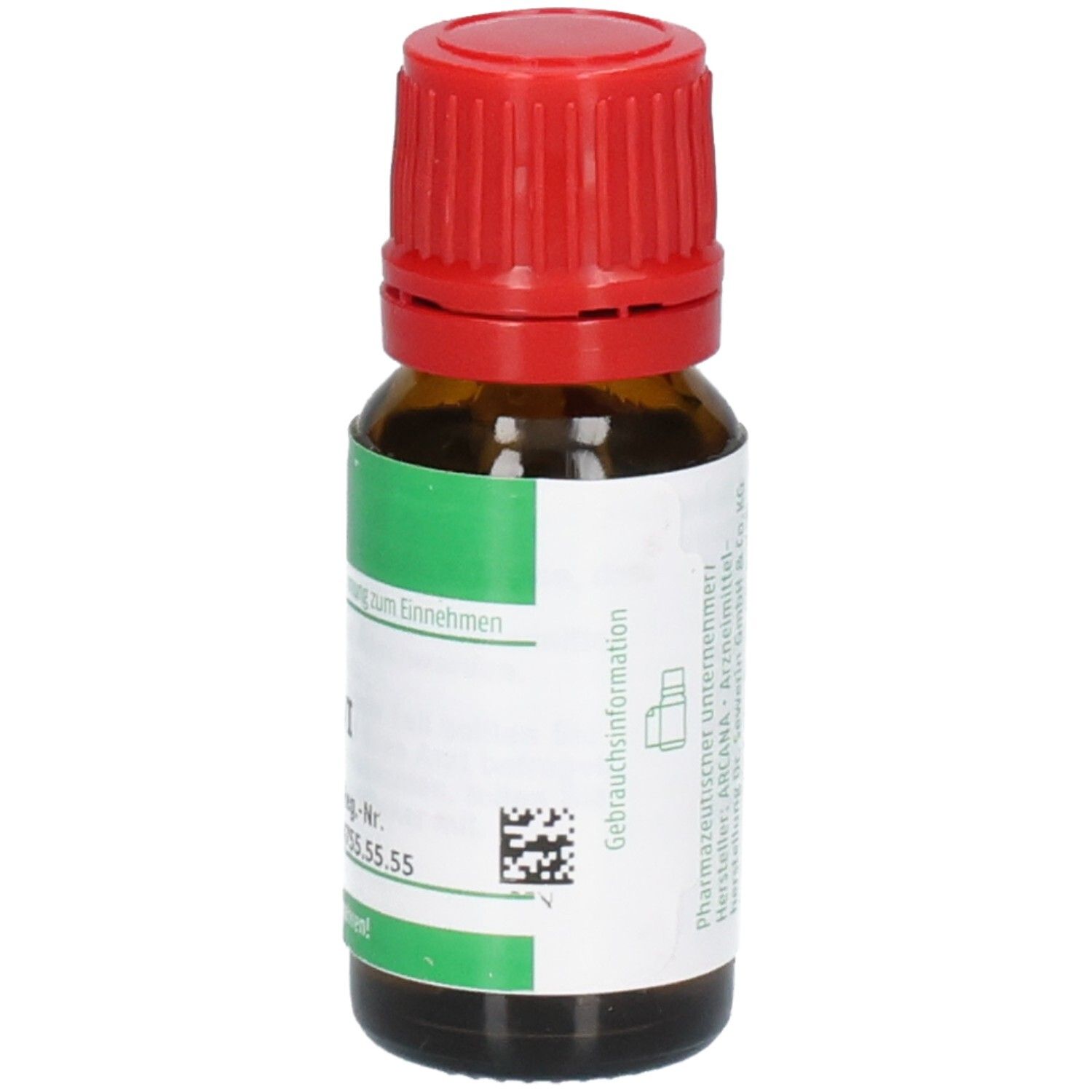 Seitenansicht der ARCANA Kalium bichromicum LM VI Tropfenflasche mit Etikettendetails.