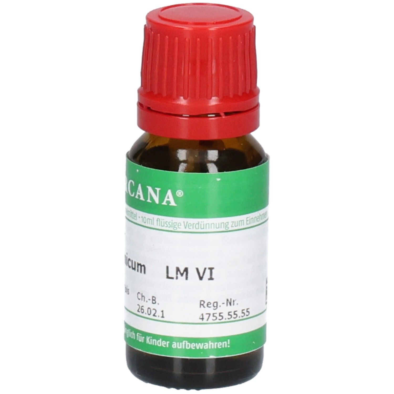 ARCANA Kalium bichromicum LM VI Tropfenflasche mit Etikett und Chargennummer.