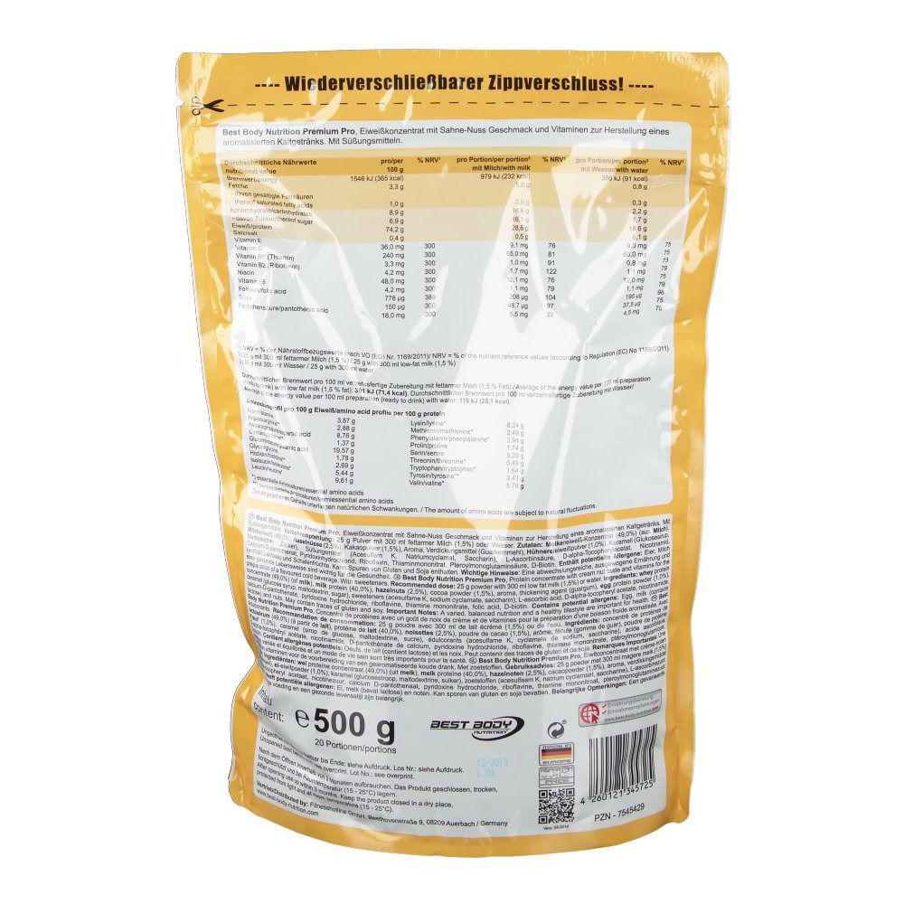 Best Body Nutrition Premium Pro Protein, Nuss, Pulver