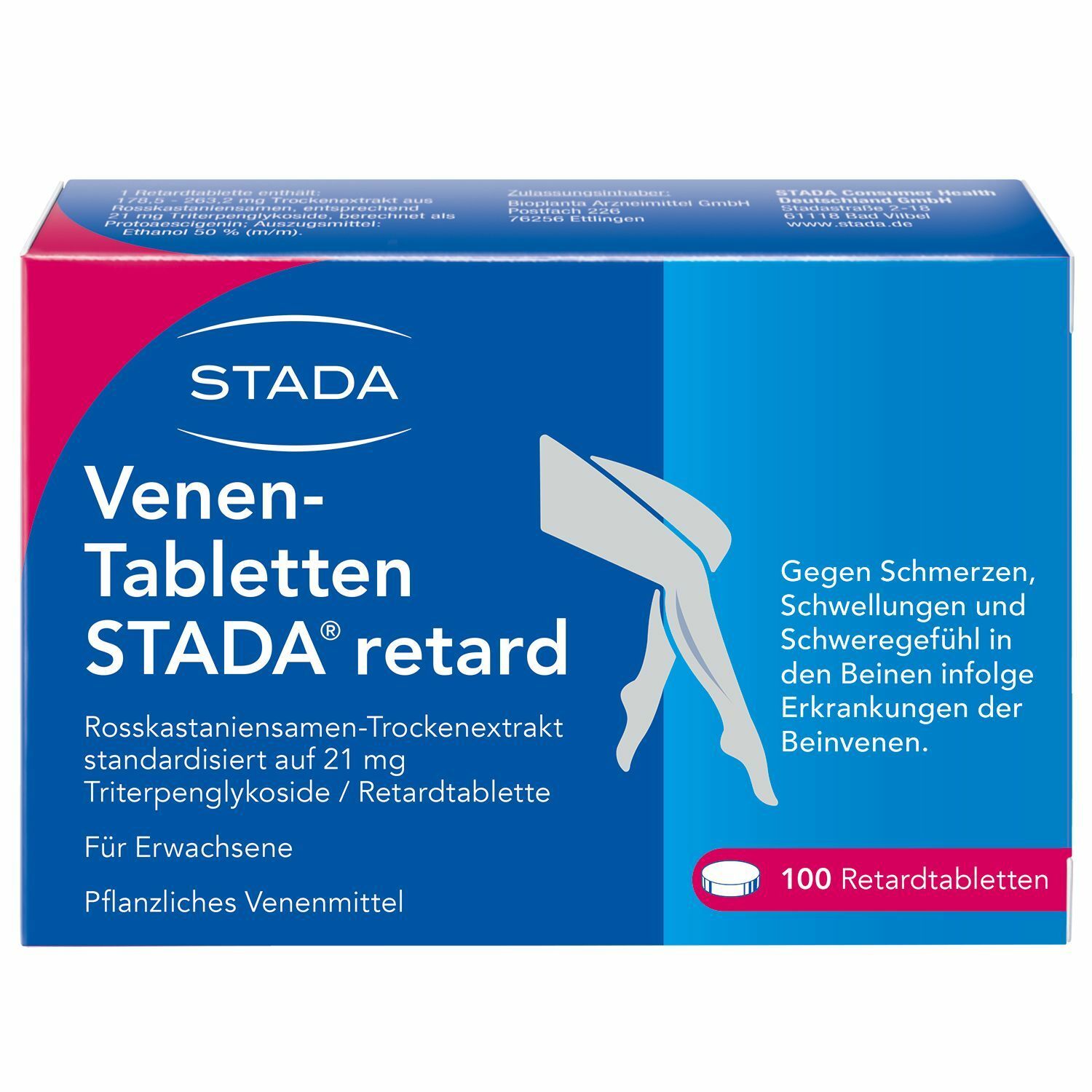 Venen-Tabletten Stada® retard, Pflanzliches Venenmittel zur unterstützenden Behandlung von Beschwerden in den Beinvenen