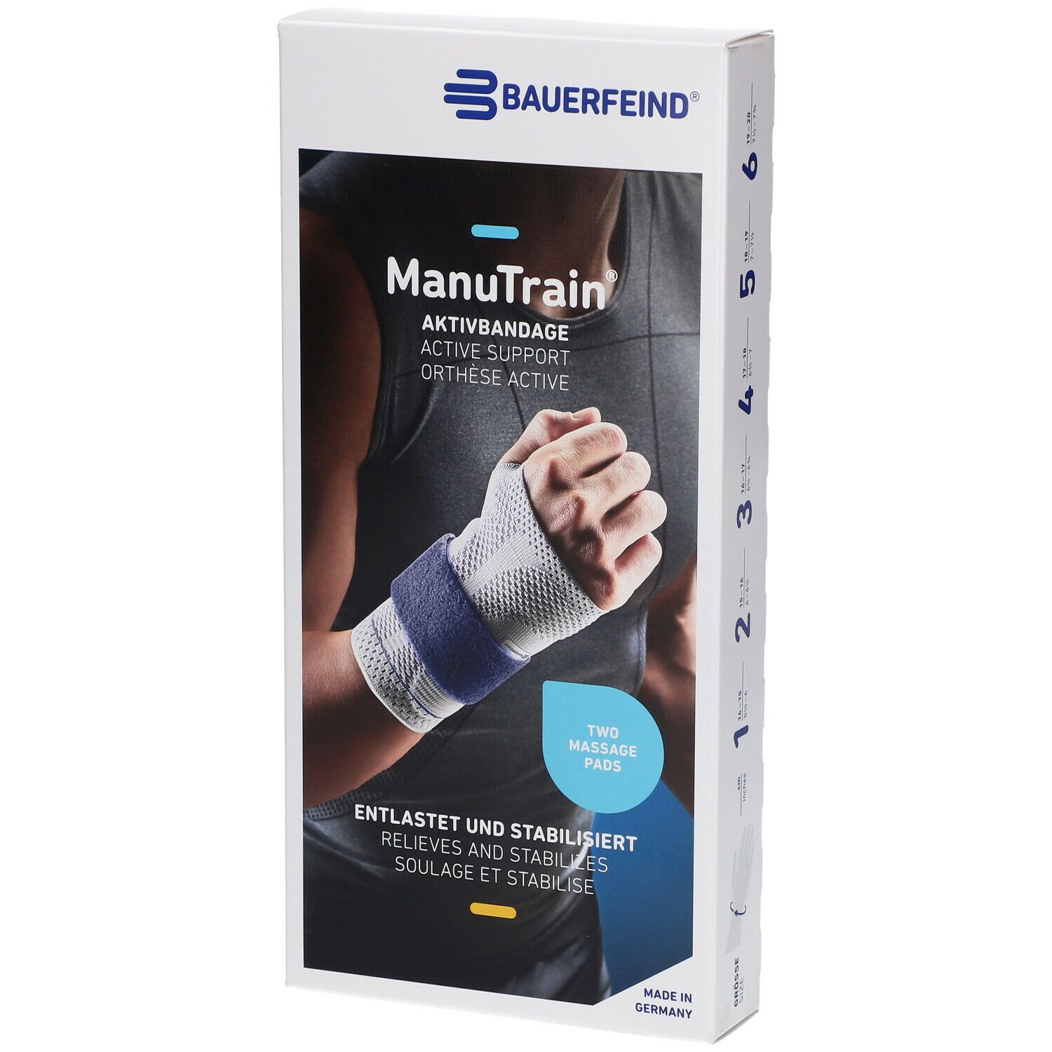 Manutrain Handgelenkbandage rechts Gr.1 schwarz 1 St Bandage(s)