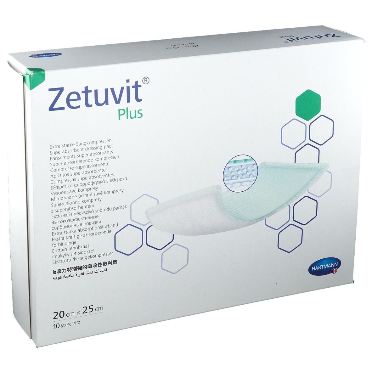 Hartmann Zetuvit Plus Kompressen 20x25cm, 10 Stück.