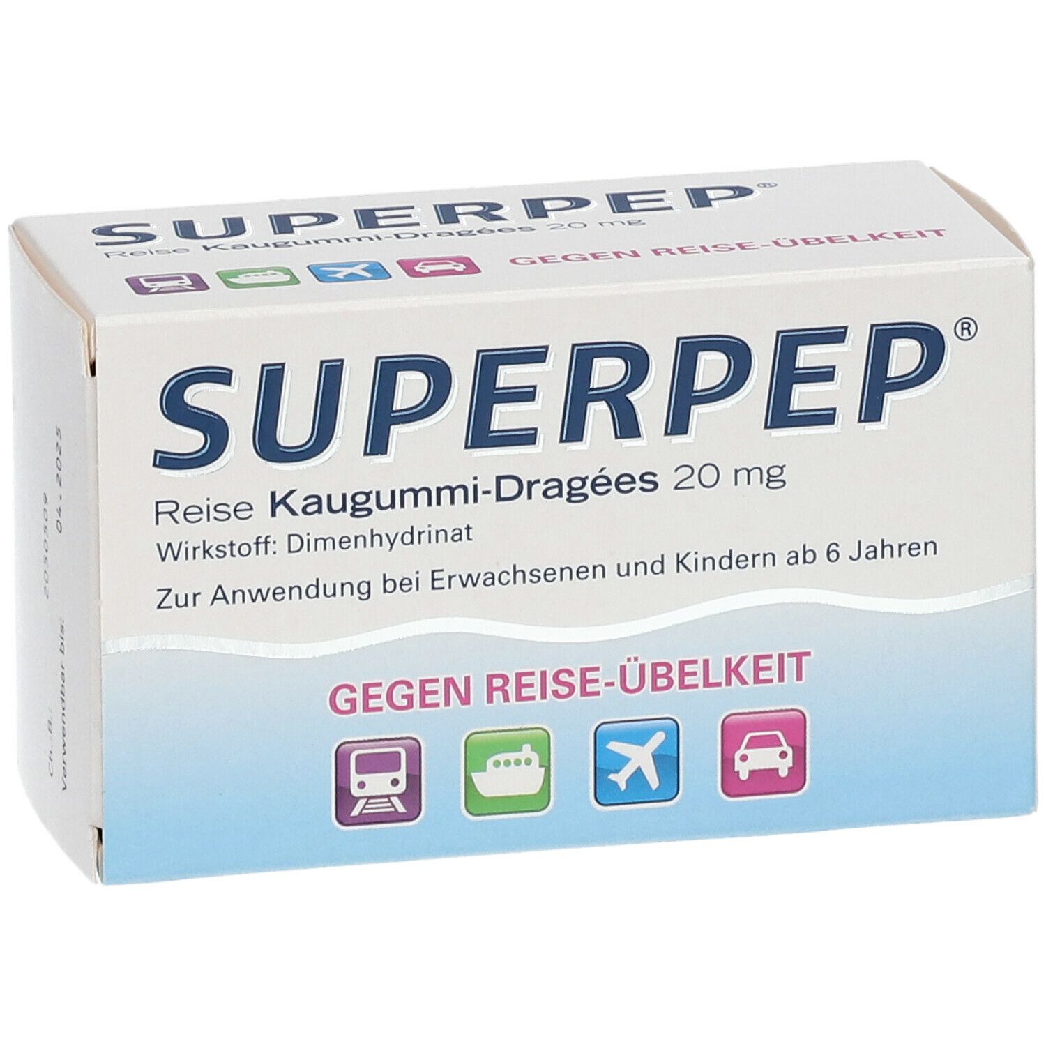 Superpep® Reise Kaugummi Dragees 20 mg