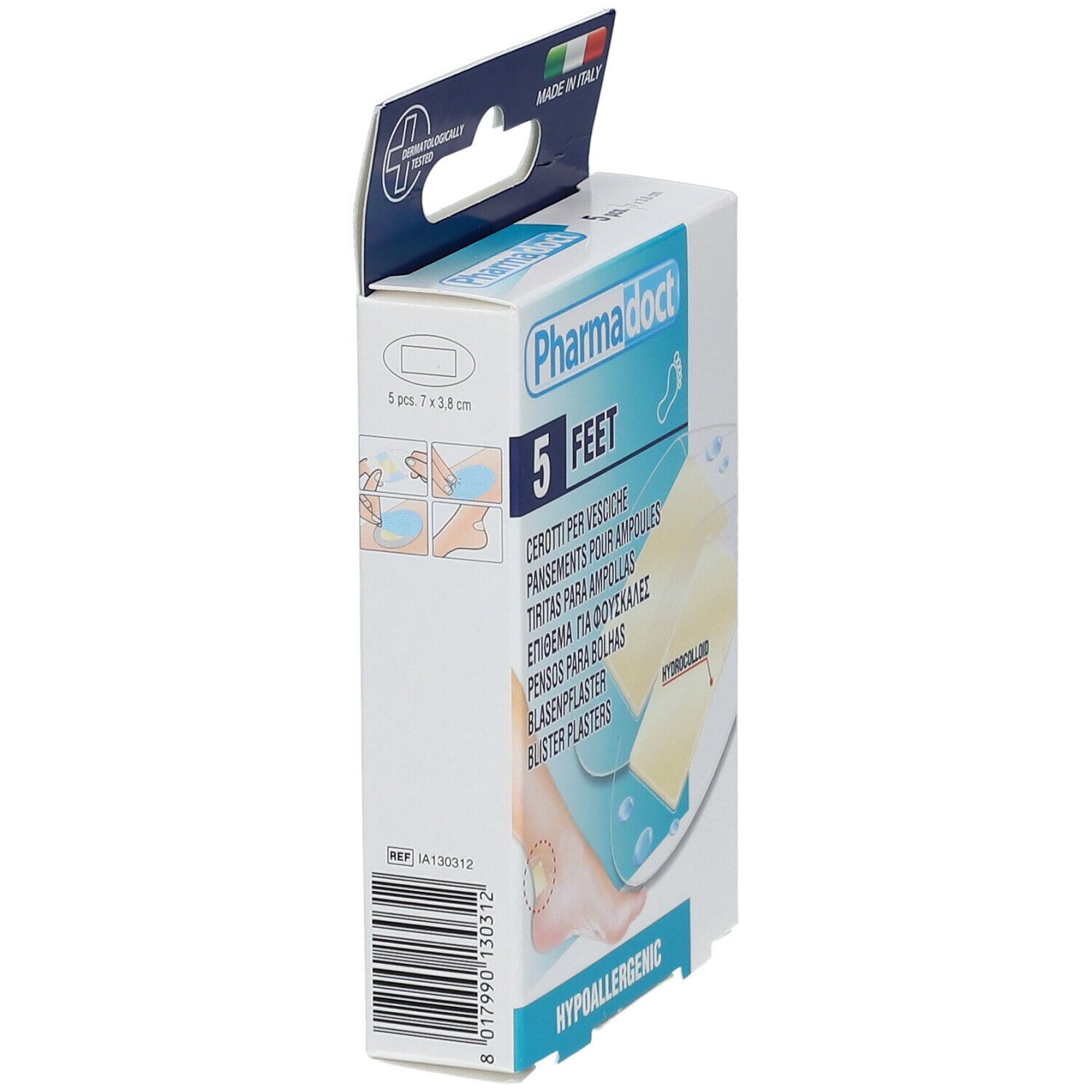 Blasenpflaster hydrocolloid 3,8x7 cm 5 St Pflaster