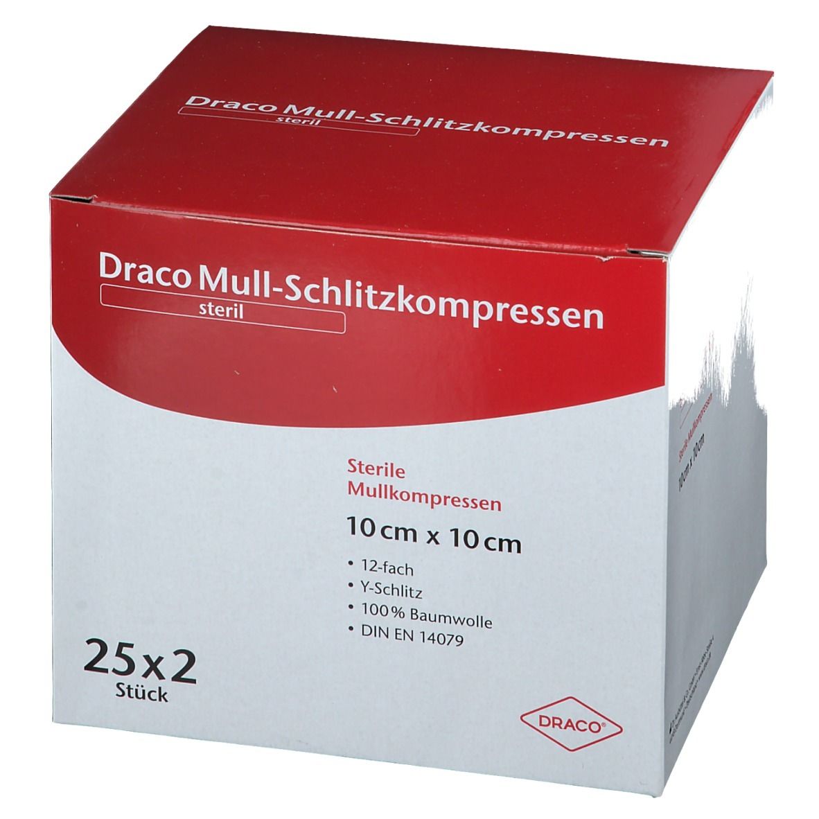 Draco Mull-Schlitzkompressen 12fach 10 x 10 cm steril