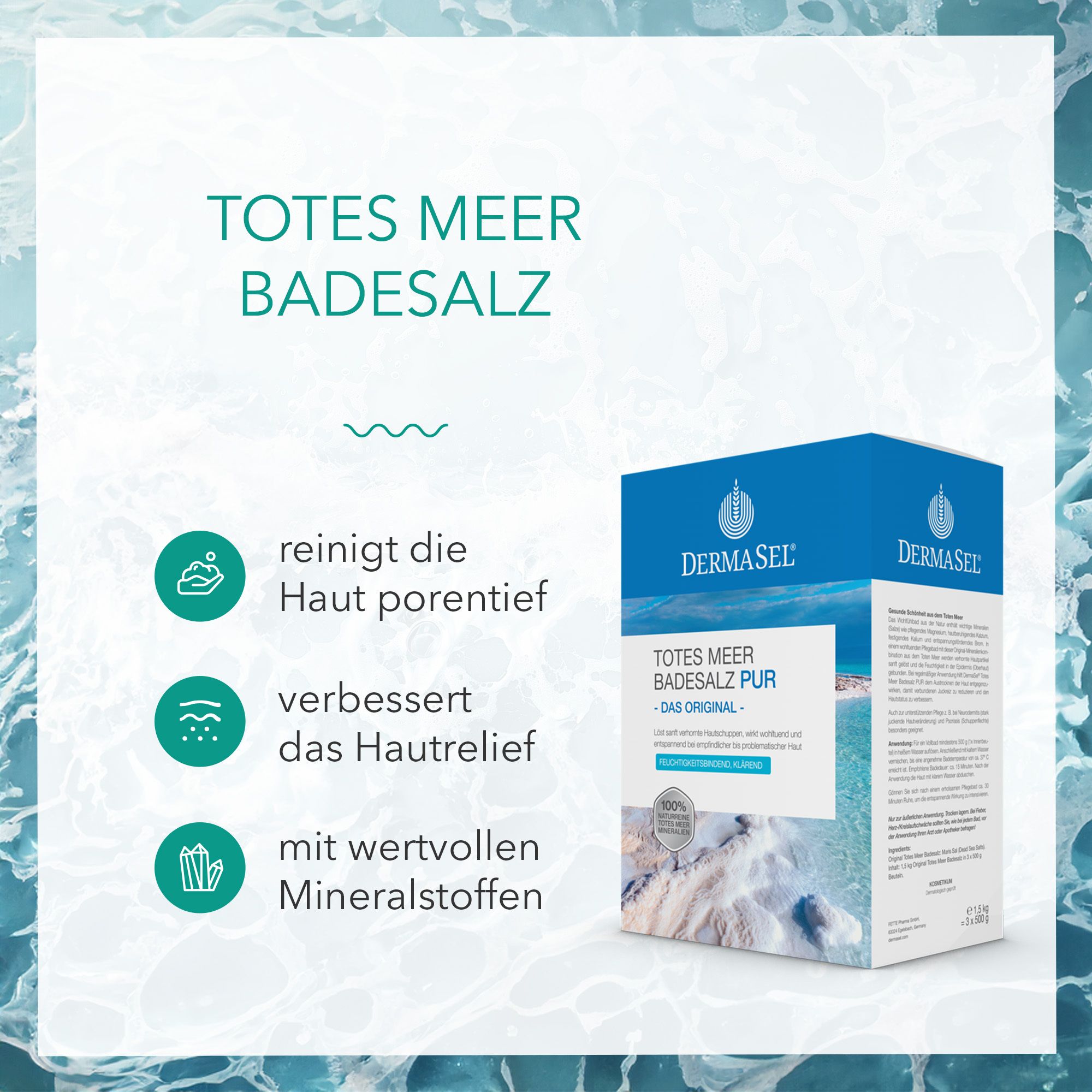 Dermasel Totes Meer Badesalz Pur