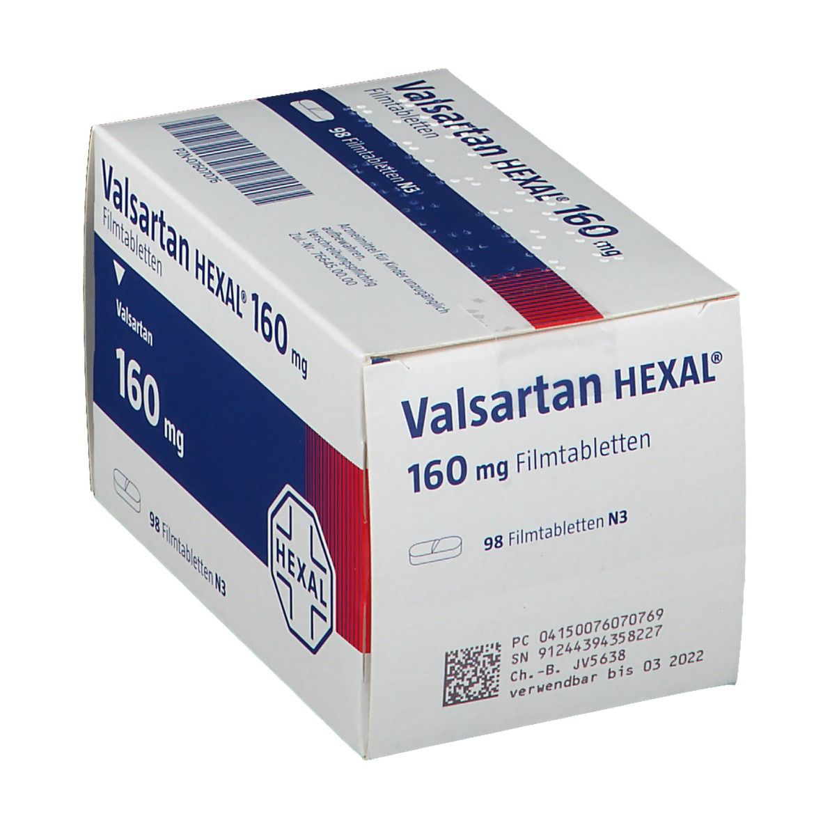Valsartan HEXAL® 160 mg 98 St mit dem E-Rezept kaufen - Shop Apotheke