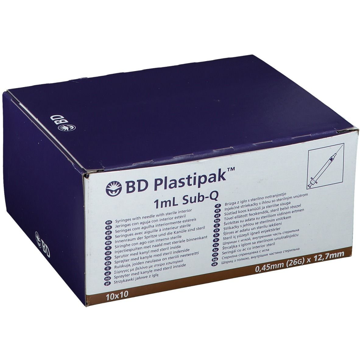 BD Plastipak™ Spezialspritze Sub-Q 26 G 1/2 mit eingeschweißter Kanüle
