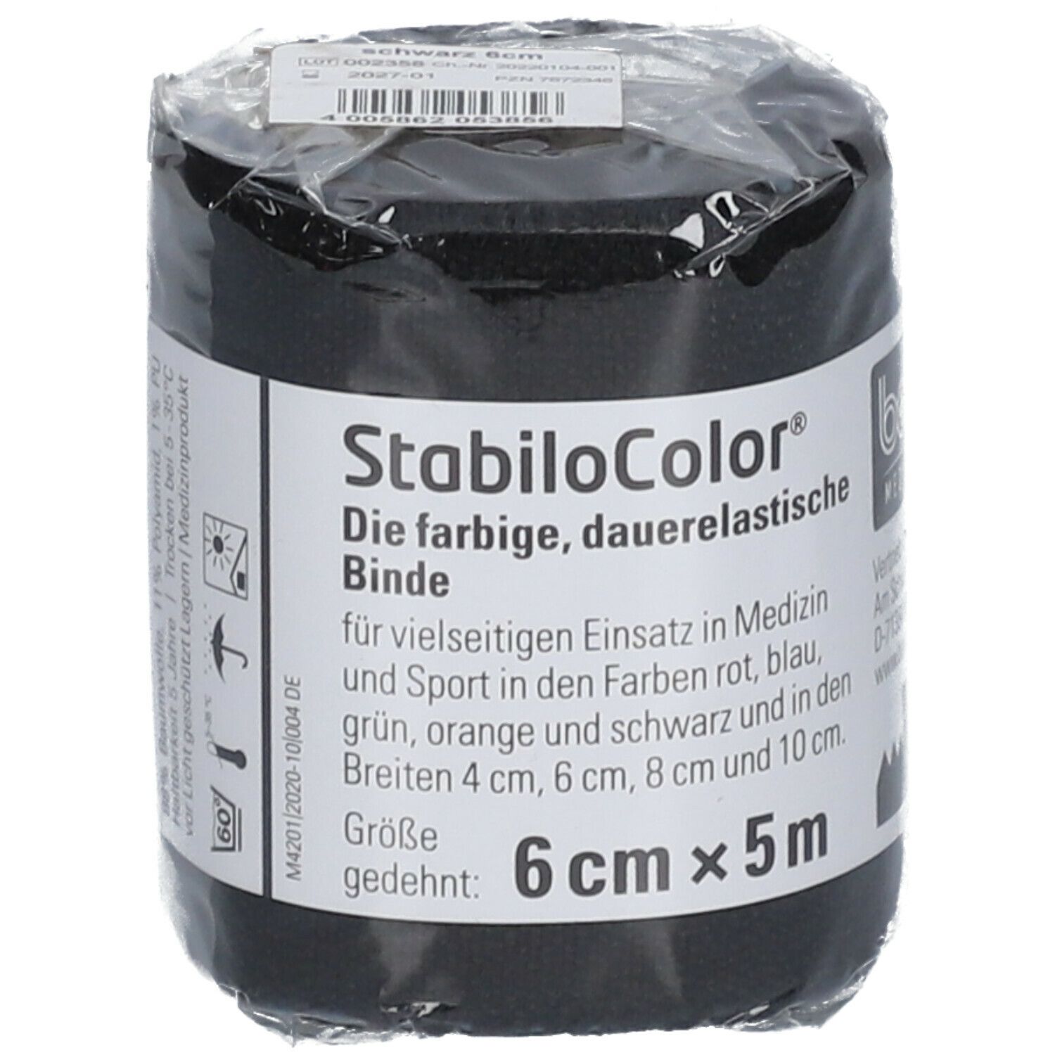 BORT StabiloColor® Binde 6 cm schwarz