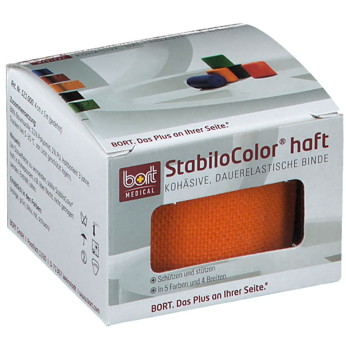 BORT StabiloColor® haft Binde 4 cm orange