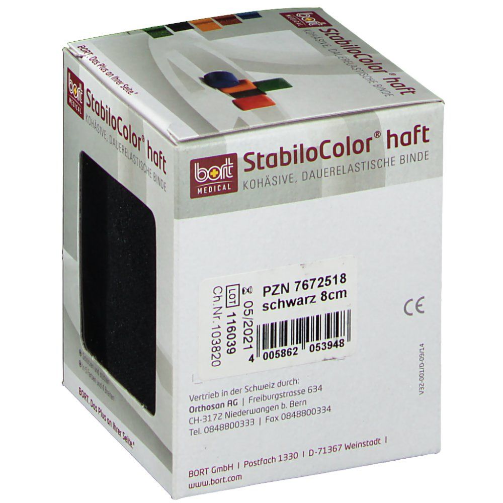 Bort Stabilocolor haft Binde 8cm schwarz