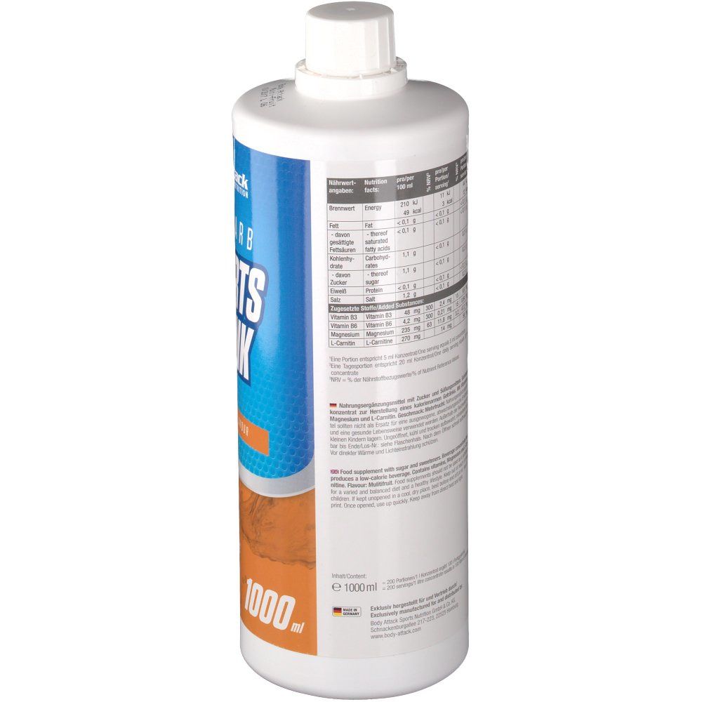 Body Attack Low Carb Sports Drink Multifruit