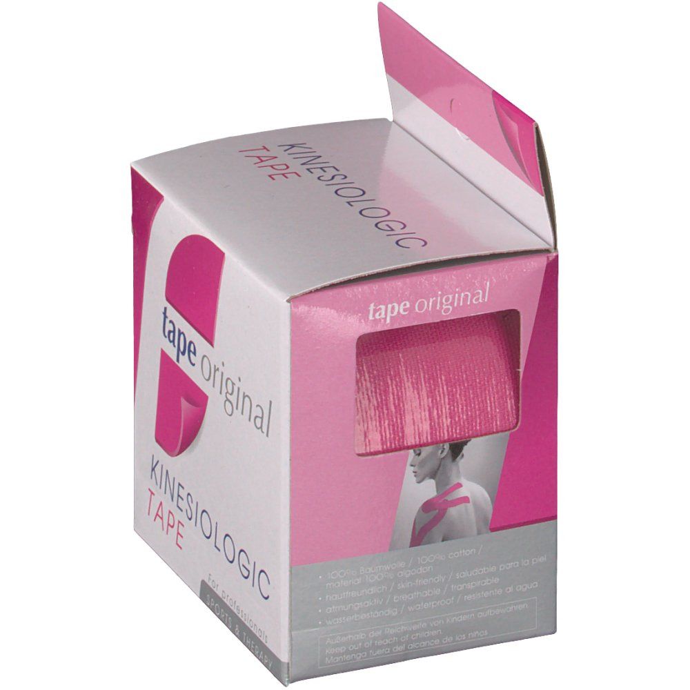 Kinesiologic tape original 5 cmx5 m pink 1 St Verband