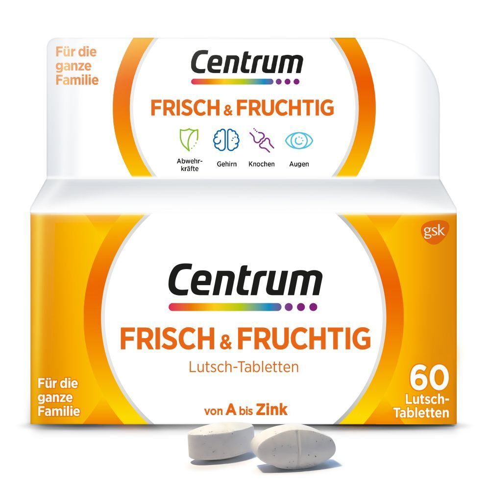 Centrum® Frisch & Fruchtig, Vitamin C, Vitamin D, Zink, Spurenelemente, 60 St.