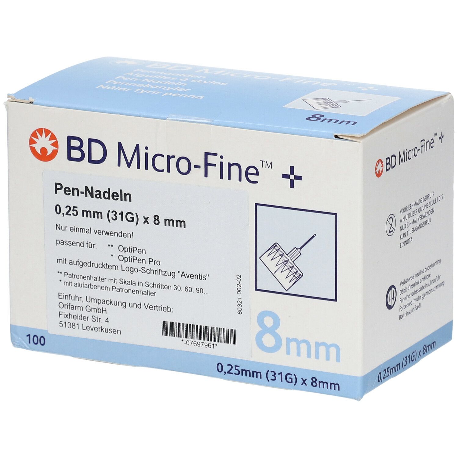 BD ThinWall 8 mm 31G
