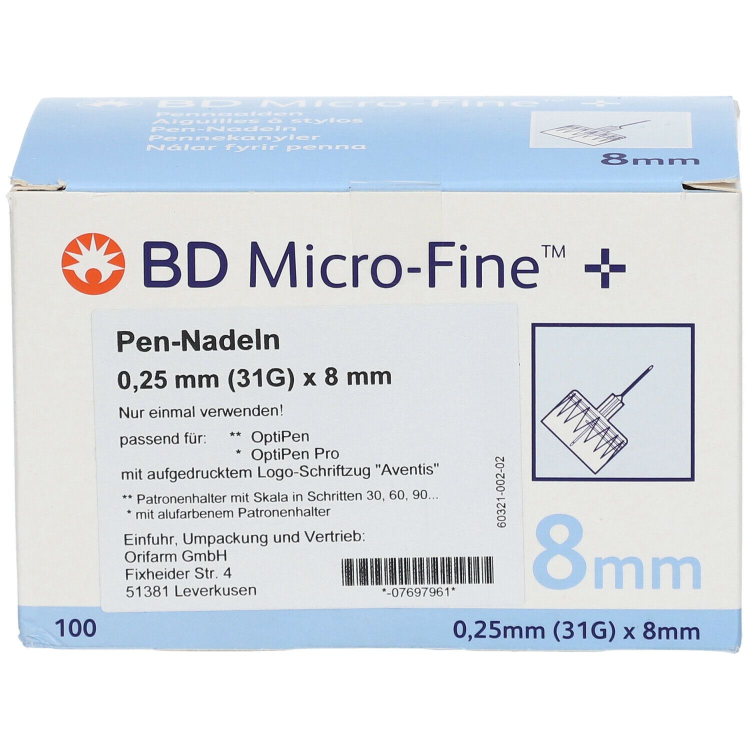 BD ThinWall 8 mm 31G