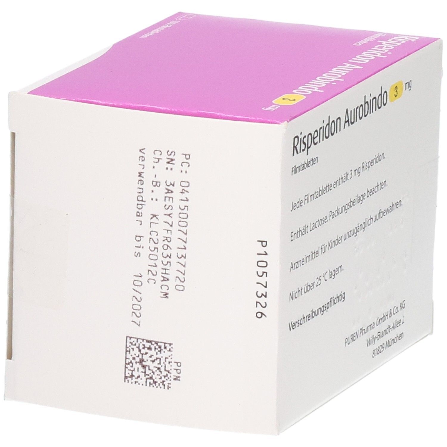 RISPERIDON Aurobindo 3 mg Filmtabletten, 100 Stück.