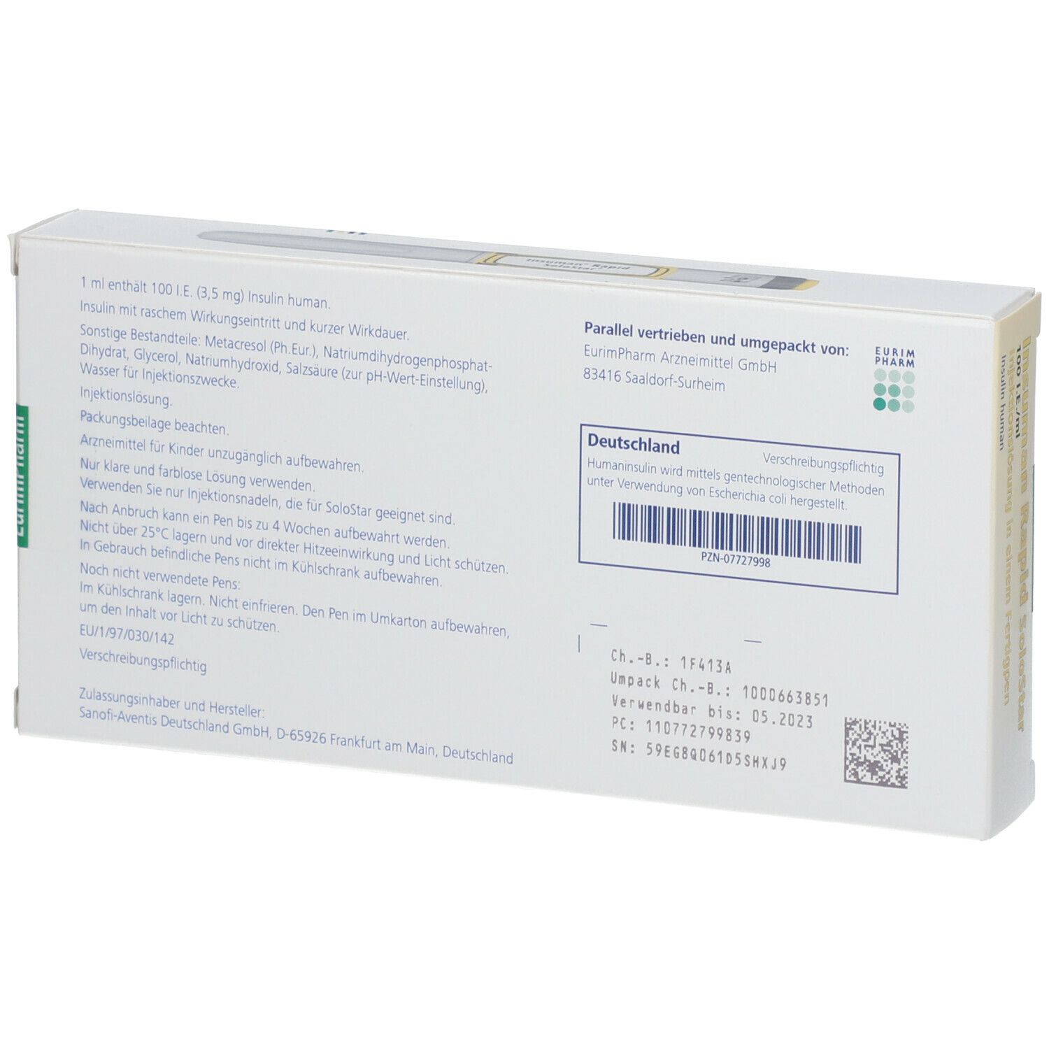 Insuman Rapid 100 I.E./ml SoloStar