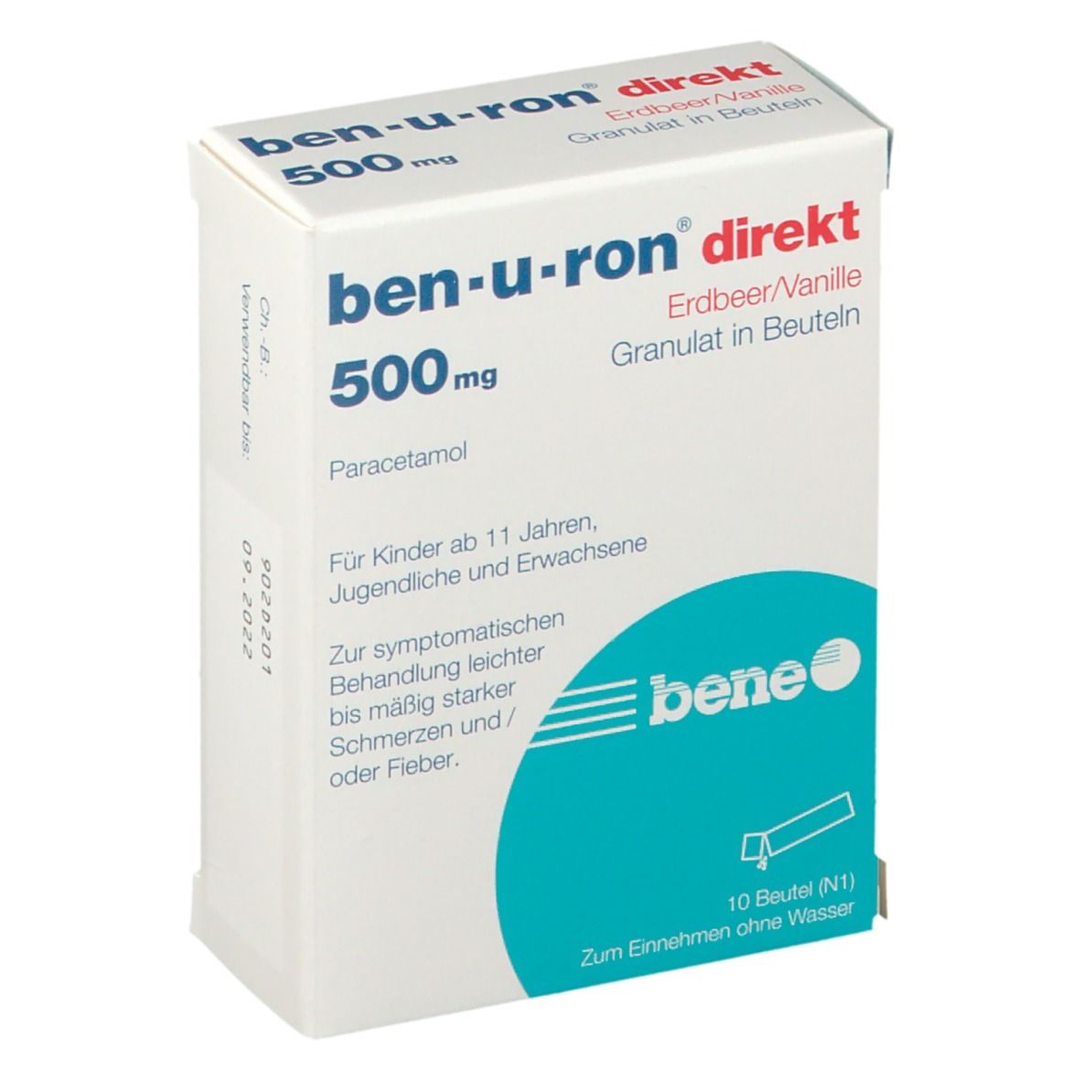 Ben-U-Ron direkt 500 mg Granulat Erdbeer / Vanille