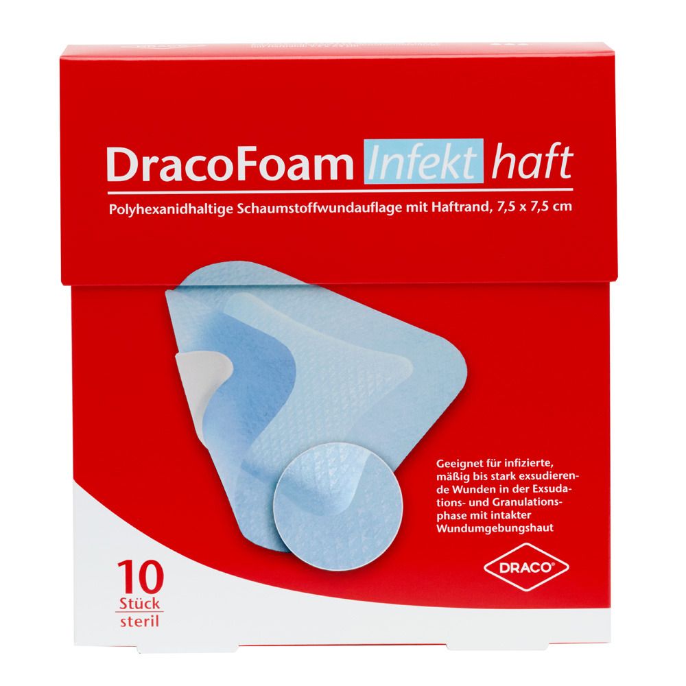 DracoFoam Infekt haft steril 7,5 cm x 7,5 cm