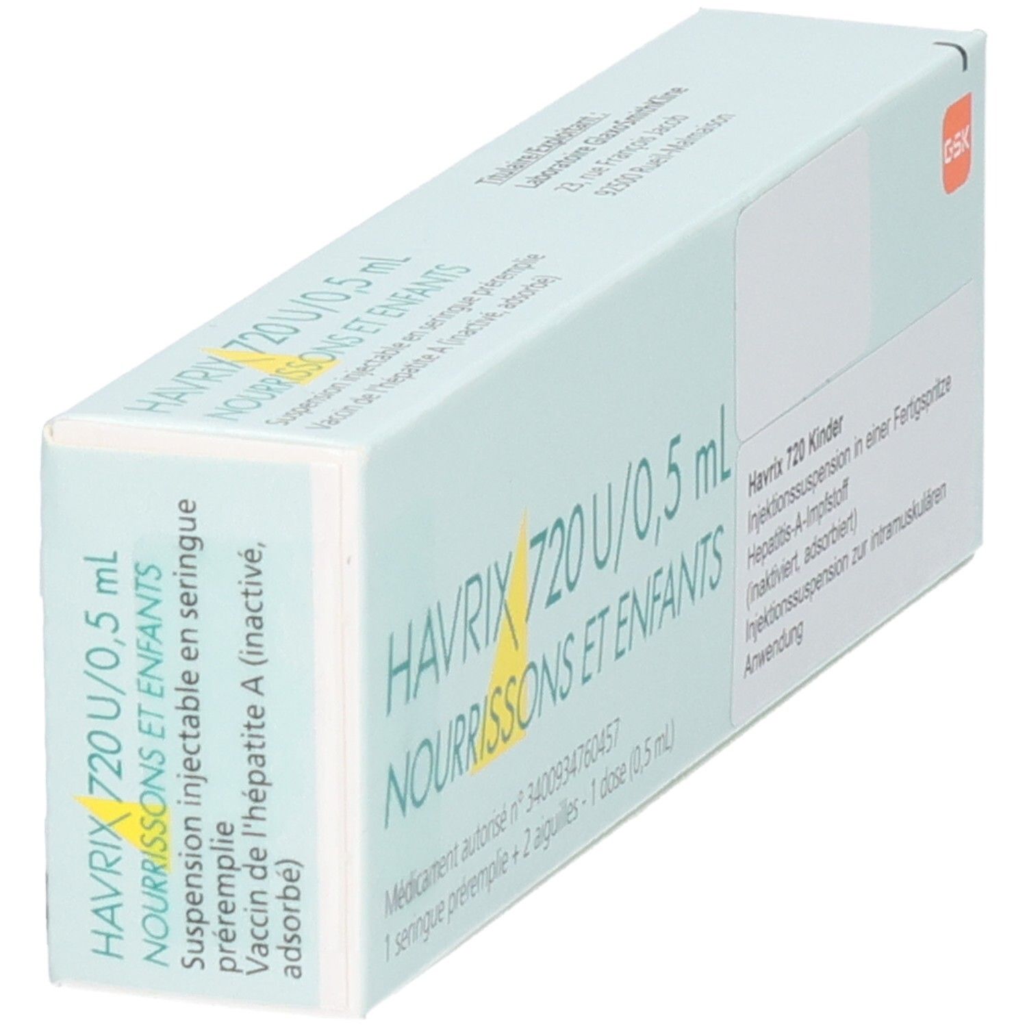 Havrix 720 U/0,5 ml Suspension, Impfstoff für Kinder.